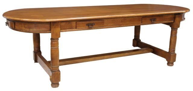 LARGE FRENCH PROVINCIAL OAK TABLE,