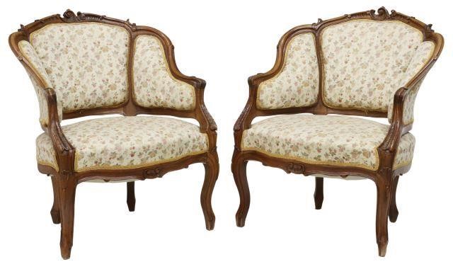  2 FRENCH LOUIS XV STYLE CARVED 3583ed