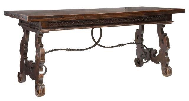 SPANISH BAROQUE STYLE WALNUT DRAW-LEAF