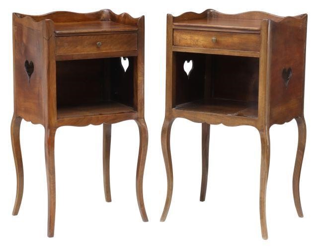  2 FRENCH PROVINCIAL WALNUT NIGHTSTANDS pair  358440
