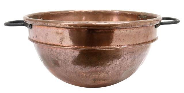 LARGE FRENCH COPPER MIXING BOWLLarge