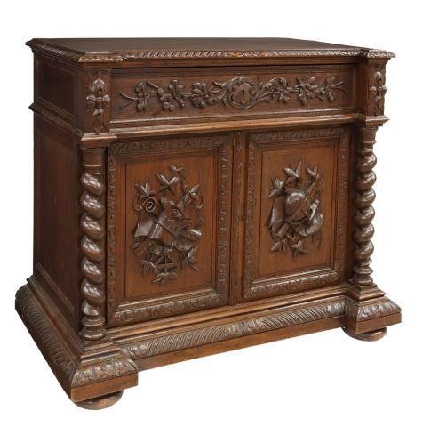 FRENCH HENRI II STYLE OAK SECRETAIRE-COMMODEFrench