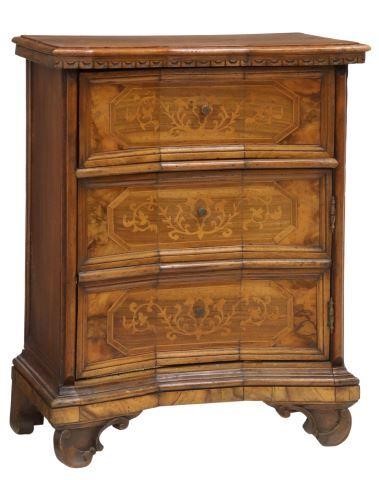 ITALIAN WALNUT MARQUETRY BEDSIDE 3584d8