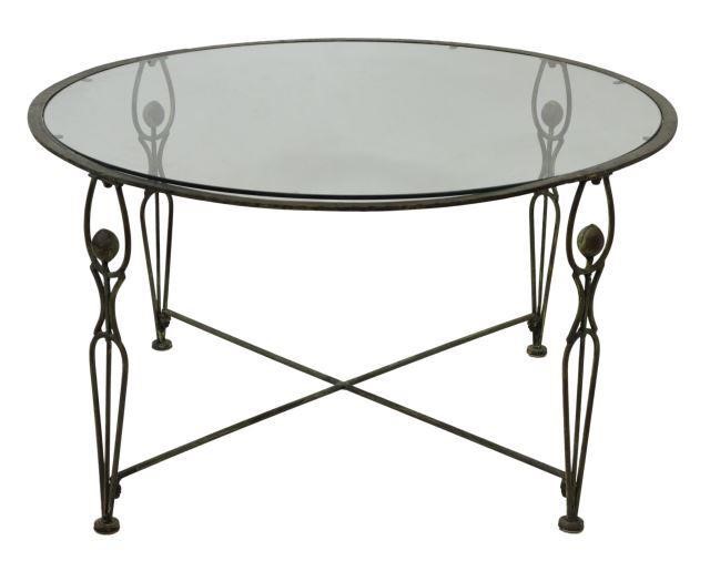 GIACOMETTI STYLE GLASS TOP IRON 358524