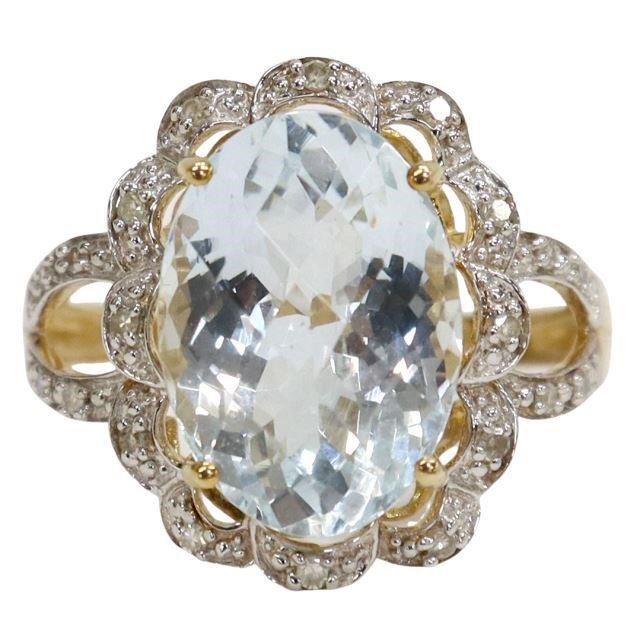 ESTATE 14KT GOLD AQUAMARINE  3585c7