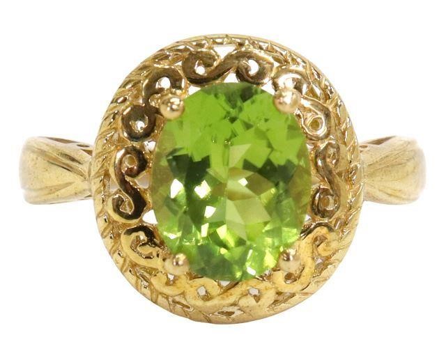 ESTATE 14KT YELLOW GOLD GEMSTONE 3585cb