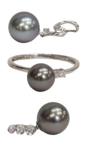 3 ESTATE 14KT WG TAHITIAN PEARL 3585cd