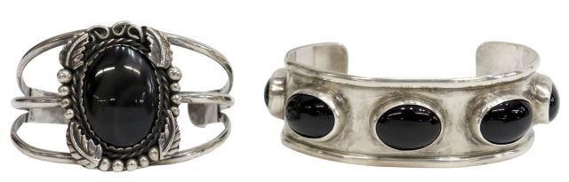 (2) SILVER CUFF BRACELETS (ONE) LUTZ