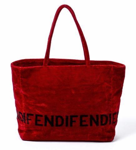 VINTAGE FENDI RED VELVET CANVAS 358612