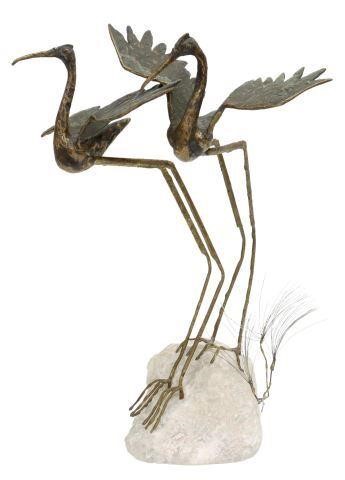 CURTIS JERE, WATER BIRDS, METAL SCULPTURE,