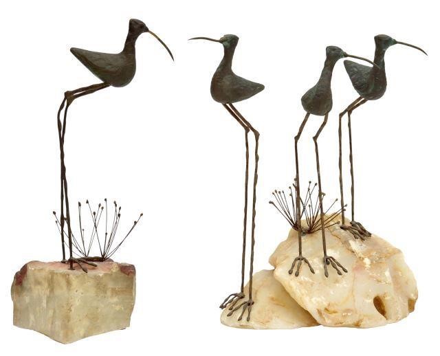 (2) CURTIS JERE, SHORE BIRDS ON ROCK,