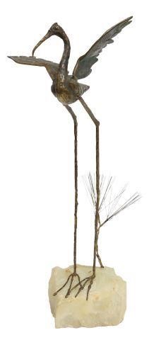 CURTIS JERE, WATER BIRD, METAL SCULPTURE,