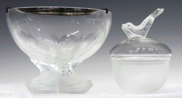 LALIQUE 'IGOR' DOLPHIN FOUR-PIECE