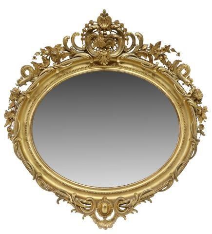 FRENCH LOUIS XVI STYLE OVAL GILTWOOD