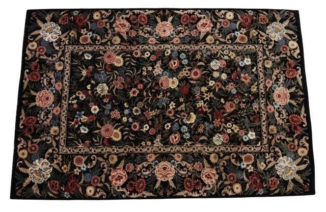 HAND-TIED FLORAL RUG, 8'10" X 6'1"Hand-tied