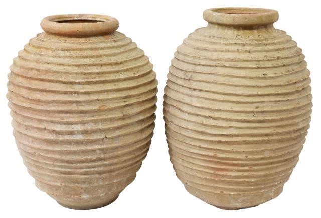 (2) LARGE CONTINENTAL TERRACOTTA