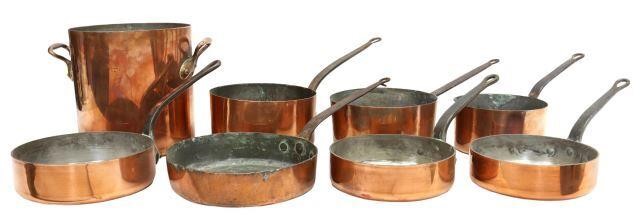  8 FRENCH COPPER STOCK POT GRADUATED 358786