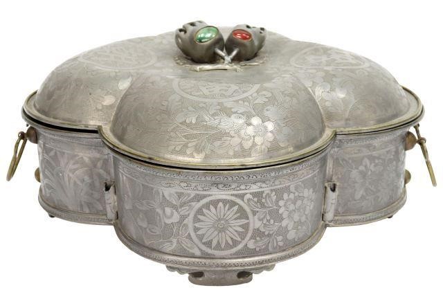 CHINESE PEWTER SWEETMEAT WARMING 358796