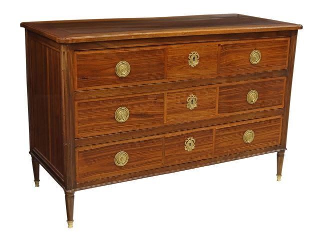 FRENCH LOUIS XVI ROSEWOOD THREE-DRAWER