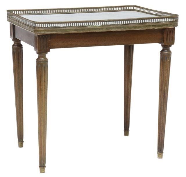 LOUIS XVI STYLE MARBLE TOP MAHOGANY 3587ab