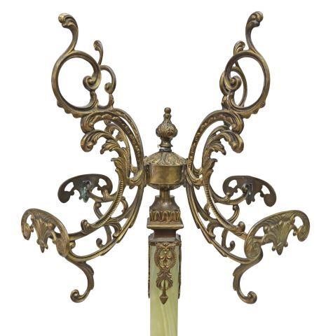 ITALIAN GILT METAL & ONYX STANDING