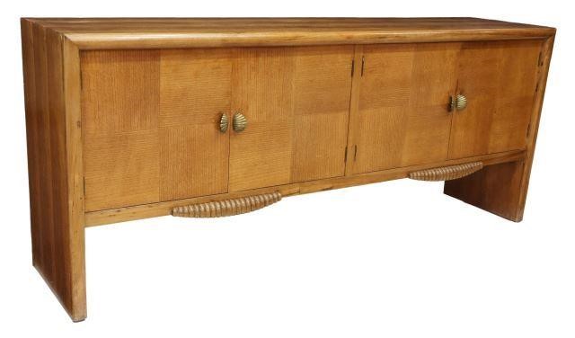 ART DECO MIXED WOOD SIDEBOARD,