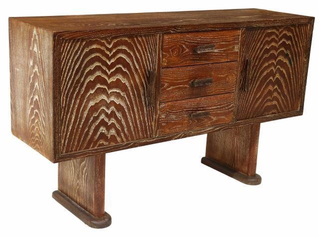 FRENCH ART DECO CERUSED OAK SIDEBOARDFrench 3587dc