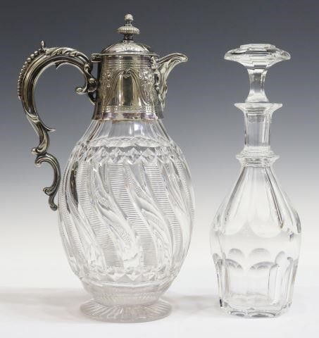 (2) H & H CLARET JUG & BACCARAT