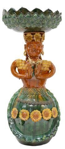 MEXICAN FOLK ART FIGURE WITH BOWL  358843