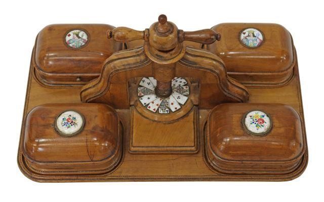 ENGLISH FRUITWOOD ENAMELED PLAYING 358844