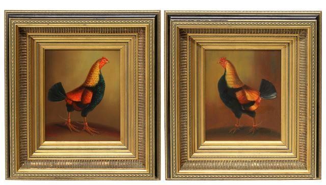 (2) DECORATIVE FRAMED OIL PAINTINGS,