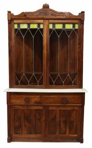 STEPBACK CORNER CABINET LEADED