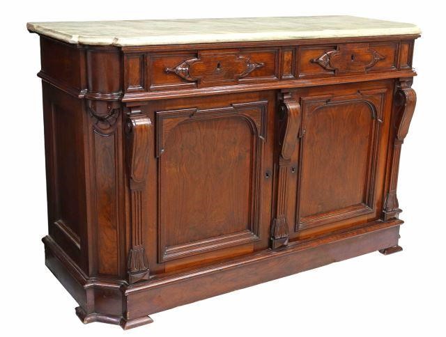 VICTORIAN MARBLE TOP MAHOGANY SERVER  358932