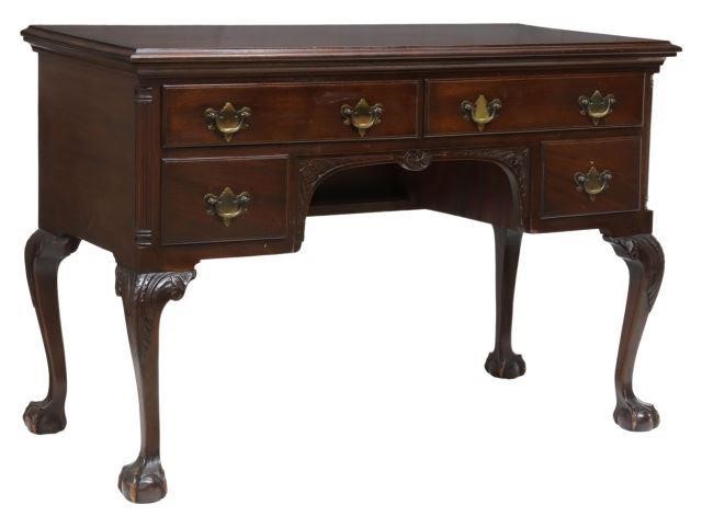 CHIPPENDALE STYLE CARVED MAHOGANY LOWBOYChippendale