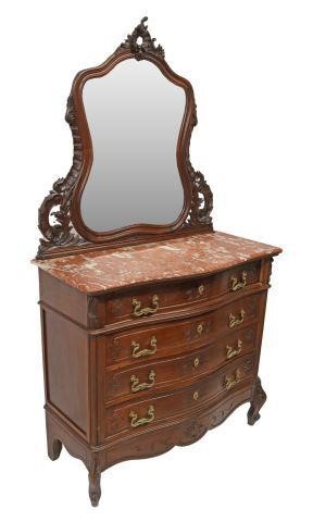 LOUIS XV STYLE MIRRORED MARBLE-TOP