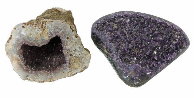 (2) CRYSTAL AMETHYST GEODE SPECIMENS(lot