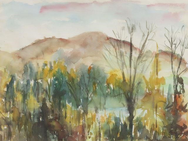 J. LESSERE WATERCOLOR LANDSCAPE