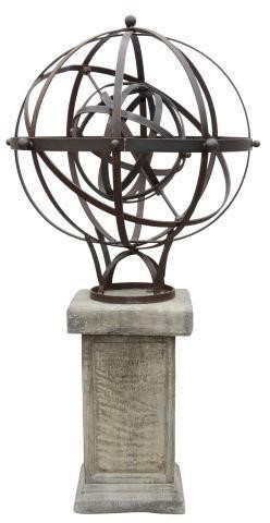 IRON ARMILLARY SPHERE ON STONE