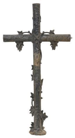 FRENCH CAST IRON CROSS WITH VINING 358a6a