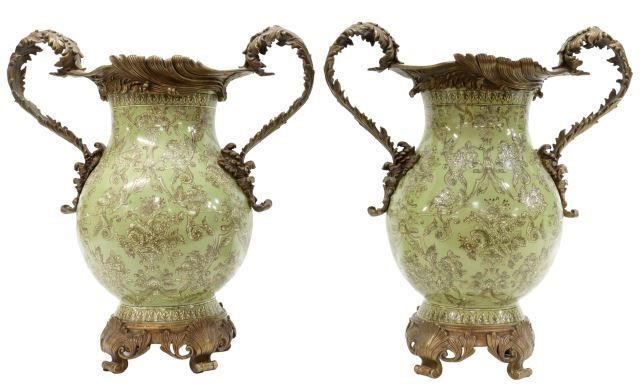  2 DECORATIVE BRONZE MOUNTED PORCELAIN 358a7a