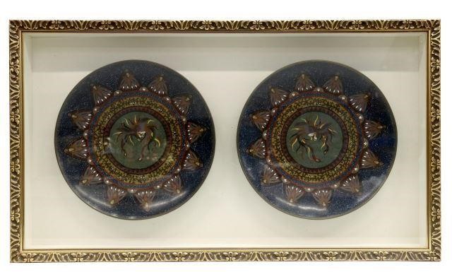 FRAMED JAPANESE CLOISONNE ENAMEL 358a7e