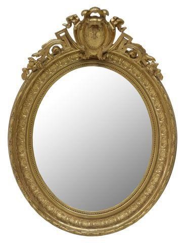 FRENCH LOUIS XVI STYLE OVAL GILTWOOD