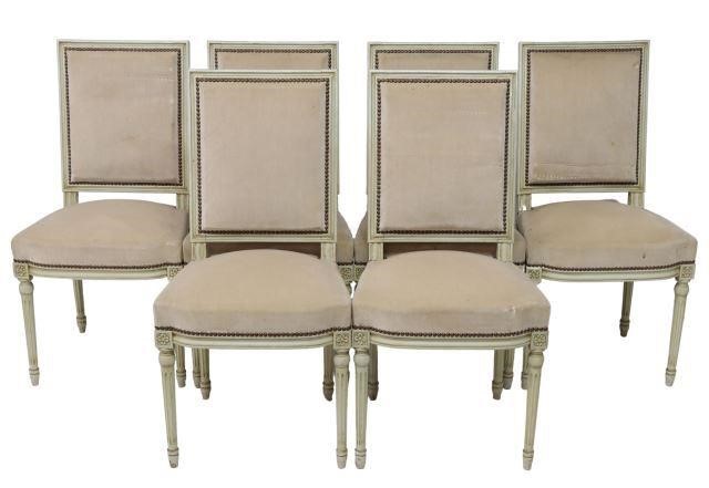  6 FRENCH LOUIS XVI STYLE UPHOLSTERED 358a99