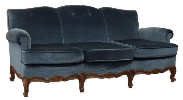 FRENCH LOUIS XV STYLE MOHAIR THREE SEAT 358aa4