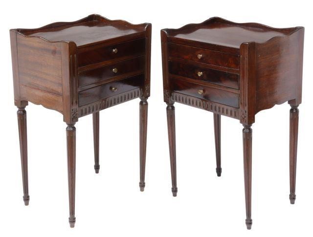 (2) FRENCH LOUIS XVI STYLE MAHOGANY