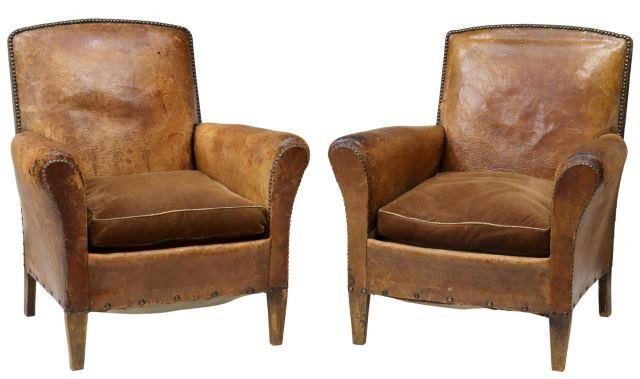  2 FRENCH LEATHER VELVET SEAT 358aaf