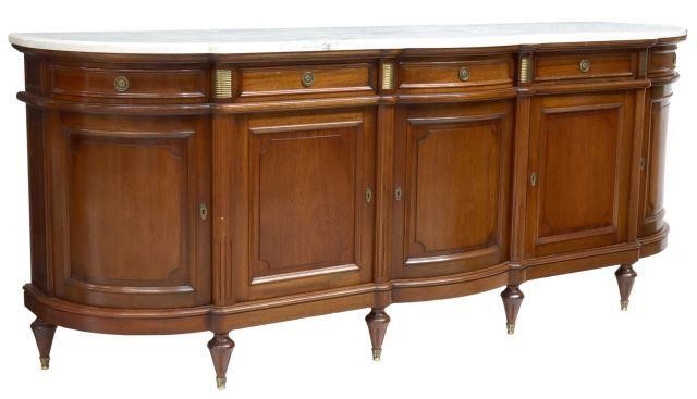 LOUIS XVI STYLE MARBLE-TOP MAHOGANY