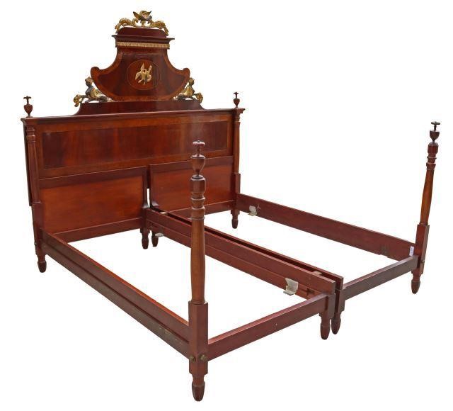 FRENCH EMPIRE STYLE PARCEL GILT MAHOGANY