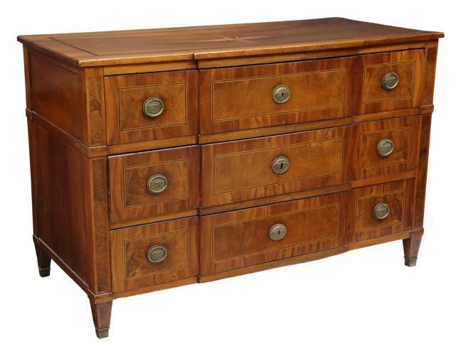 ITALIAN NEOCLASSICAL WALNUT BREAKFRONT 358b12