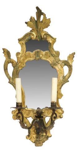 FLORENTINE GILTWOOD MIRRORED TWO-LIGHT